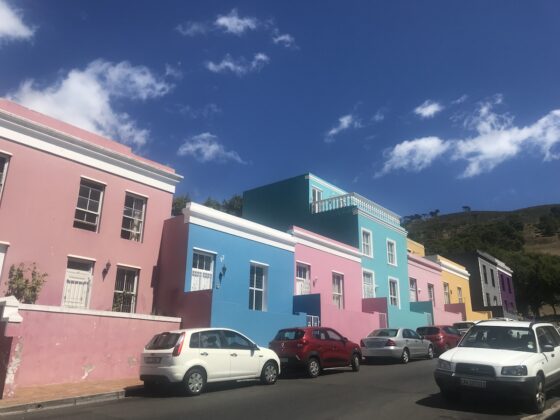 Street of colourful painted houses